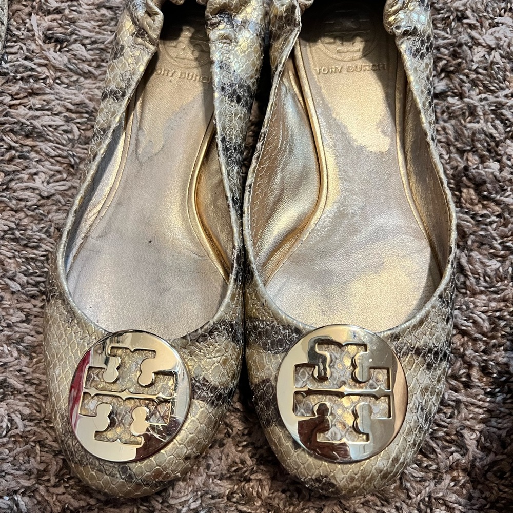 Tory Burch snake skin flats-size 7.5